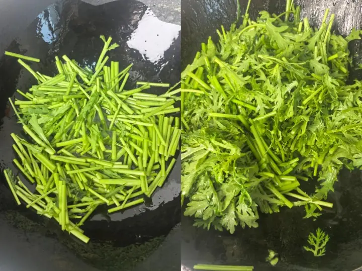 茼蒿炖干豆腐 第 4 步