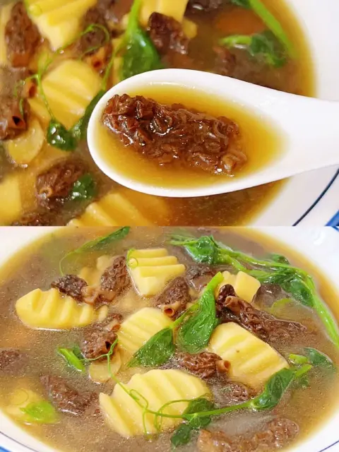 羊肚菌山药素鲜汤