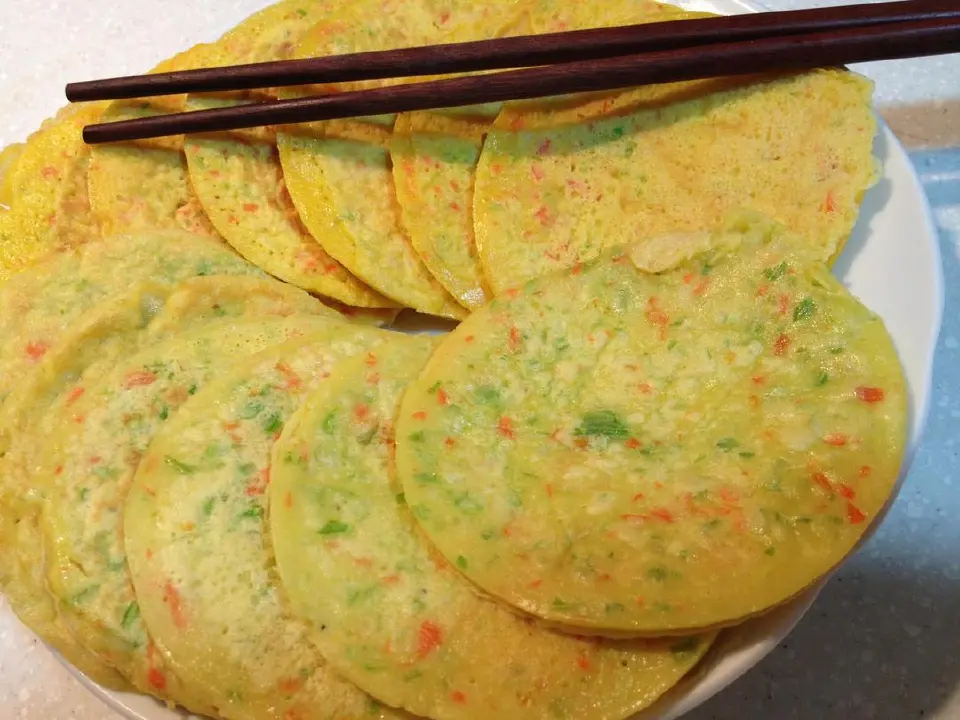蔬菜鸡蛋饼成品图