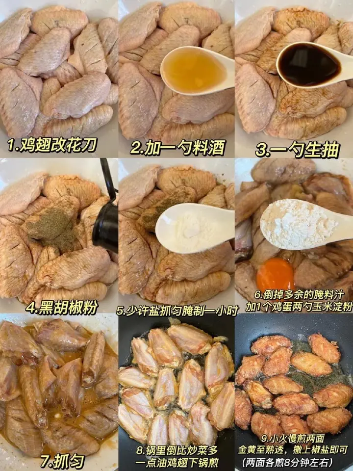 椒盐鸡翅 第 1 步