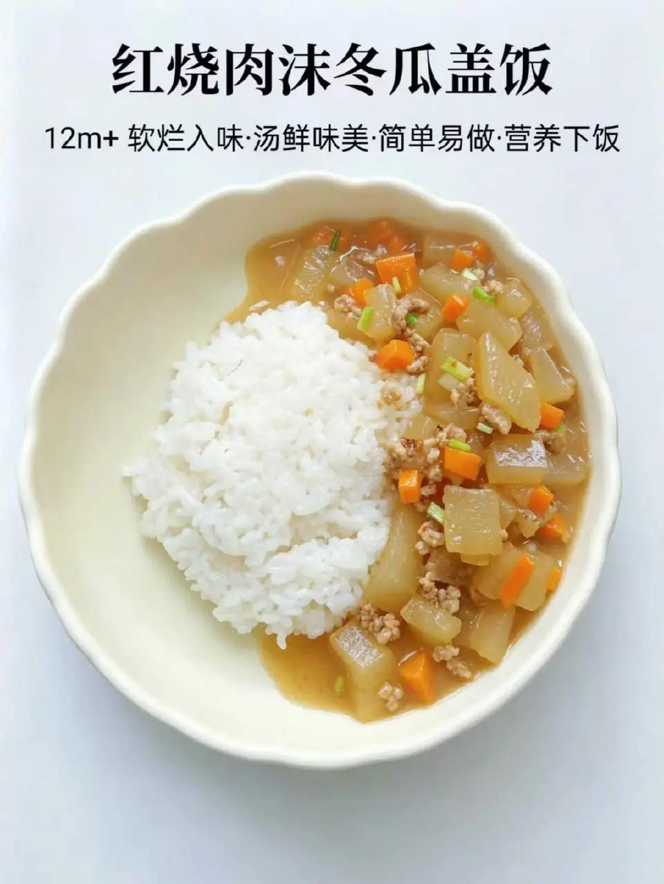 红烧肉末冬瓜盖饭成品图